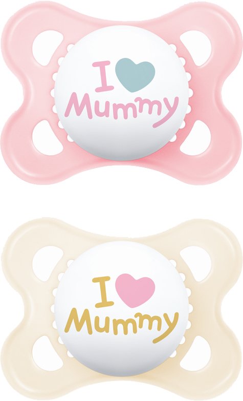 MAM ΠΙΠΙΛΑ ΜΑΜ Ι LOVE MUMMY ΣΙΛΙΚΟΝΗ 2TMX.2-6 ΜΗΝΩΝ (115S) ΜΠΕΖ/ΡΟΖ