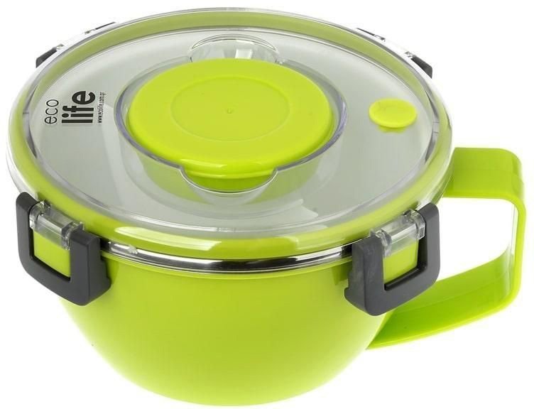 ECOLIFE ΦΑΓΗΤΟΔΟΧΕΙΟ THERMOS ΜΕ ΧΩΡΙΣΜΑ ECOLIFE 850ML ΠΡΑΣΙΝΟ