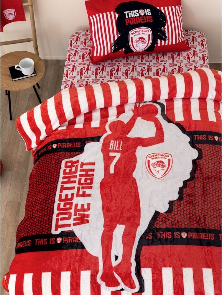 ΠΑΛΑΜΑΙΚΗ ΚΟΥΒΕΡΤΑ FLEECE ΜΟΝΗ DG ΠΑΛΑΜΑΙΚΗ OLYMPIACOS 160X220CM