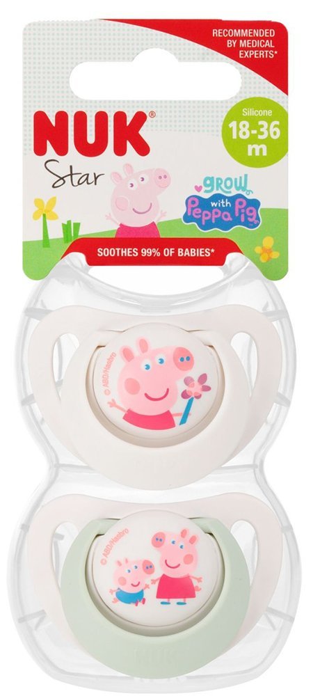 NUK ΠΙΠΙΛΑ NUK ΣΙΛΙΚΟΝΗ PEPPA PIG 18-36 ΜΗΝΩΝ ΜΕ ΘΗΚΗ 2ΤΜΧ