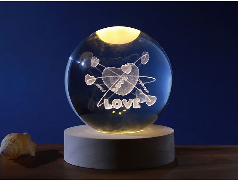 I-TOTAL ΛΑΜΠΑ I-TOTAL XL2720A CRYSTAL BALL HEART MEDIUM 8CM