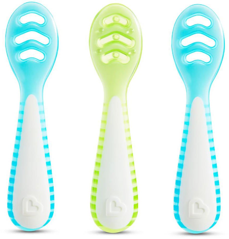 MUNCHKIN ΚΟΥΤΑΛΙ MUNCHKIN GENTLE DIP SELF-FEEDING SPOON 3ΤΜΧ ΓΙΑ 4 ΜΗΝΩΝ+ ΜΠΛΕ/ΠΡΑΣΙΝΟ