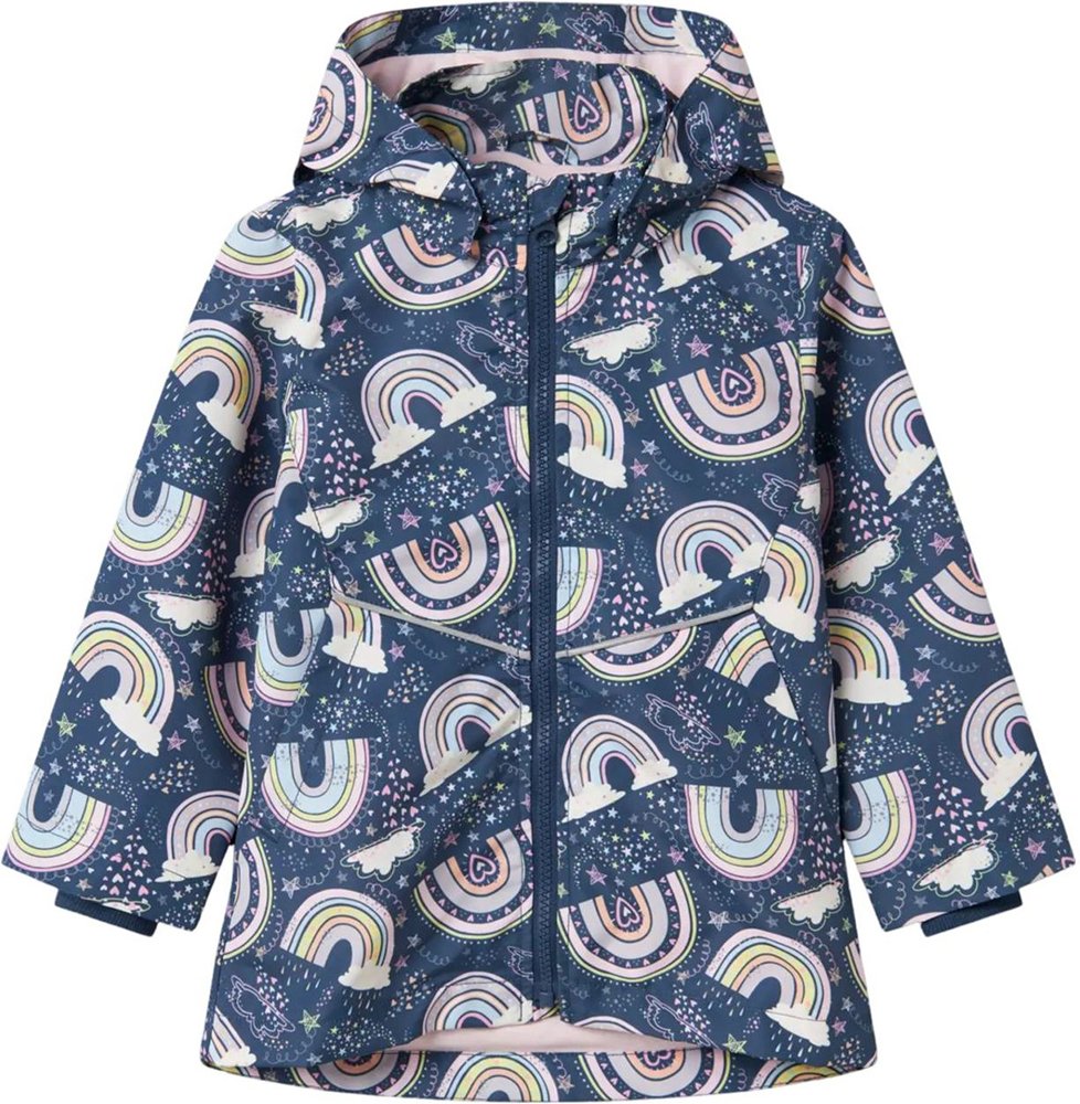 NAME IT ΜΠΟΥΦΑΝ NAME IT 13238161 NMFMAXI LI JACKET RAINBOW AOP ΜΠΛΕ/ΡΟΖ (92 CM)-(18-24 ΜΗΝΩΝ)