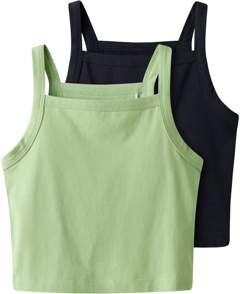 NAME IT ΣΕΤ ΦΑΝΕΛΑΚΙΑ NAME IT 13228200 NKFVILINA 2P CROP TOP ΜΑΥΡΟ - ΠΡΑΣΙΝΟ (134/140 CM)-(9-10 ΕΤΩΝ)