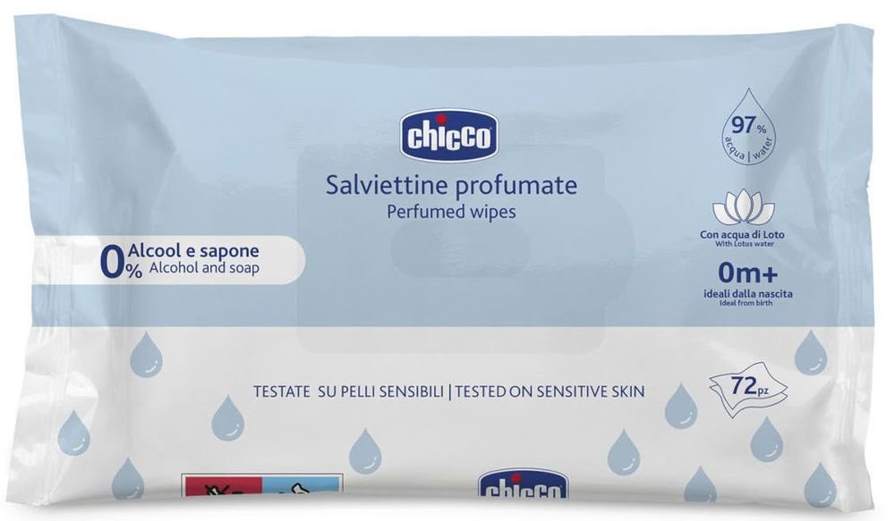 CHICCO ΜΩΡΟΜΑΝΤΗΛΑ ΚΑΘΑΡΙΣΜΟΥ CHICCO ΜΕ 97% ΝΕΡΌ ΧΩΡΙΣ ΚΑΠΑΚΙ 72ΤΜΧ