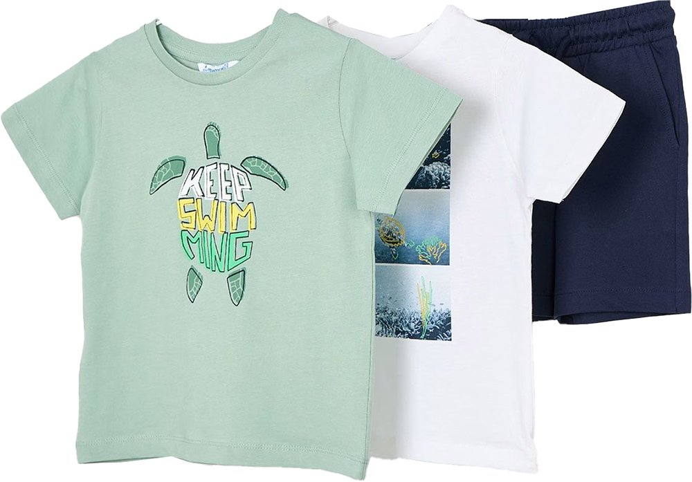 MAYORAL ΣΕΤ ΣΟΡΤΣ - 2 ΜΠΛΟΥΖΕΣ MAYORAL 03610-027 TURTLE PRINT SET ΠΡΑΣΙΝΟ/ΜΠΛΕ (98 CM)-(3 ΕΤΩΝ)