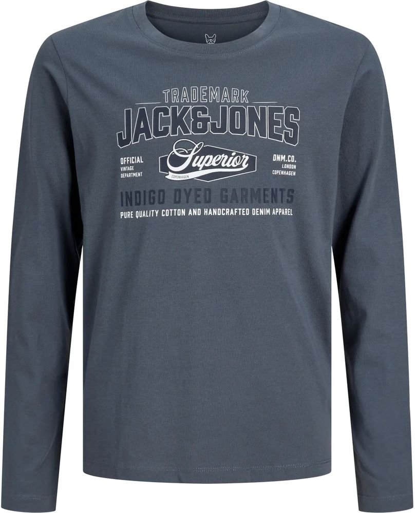 ΜΠΛΟΥΖΑ ΜΑΚΡΥΜΑΝΙΚΗ JACK - JONES JJELOGO 12299579 ΓΚΡΙ/ΜΠΛΕ (140CM)-(10 ΕΤΩΝ)