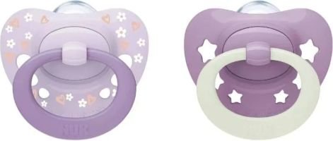 ΠΙΠΙΛΑ NUK ΣΙΛΙΚΟΝΗ FIRST CHOICE CLASSIC D-N ΜΕΓ.1 ΜΕ ΘΗΚΗ PURPLE 2ΤΜΧ