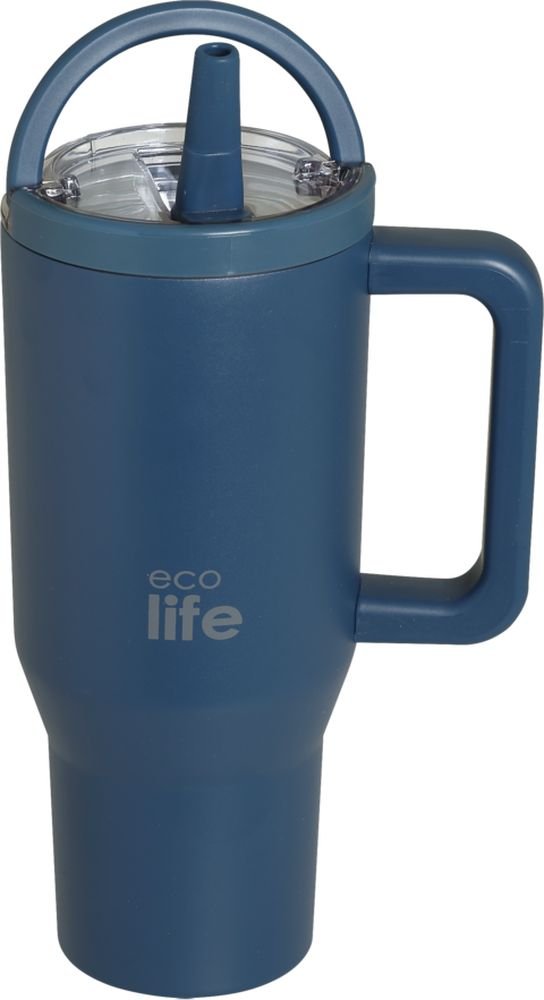ΠΟΤΗΡΙ ΑΝΟΞΕΙΔΩΤΟ 2HANDLES LID ECOLIFE BLUE MARINE 900ML